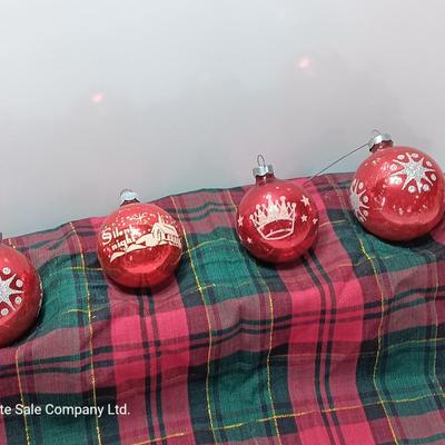 Four Vintage Christmas ornaments - Shiny Brite Silent night and others