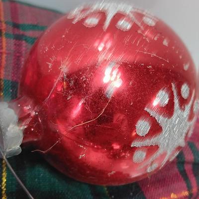 Four Vintage Christmas ornaments - Shiny Brite Silent night and others