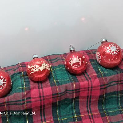 Four Vintage Christmas ornaments - Shiny Brite Silent night and others