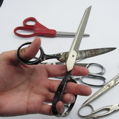 Lot of Miscellaneous Retro Cutting Shearing Crafting Scissors & More