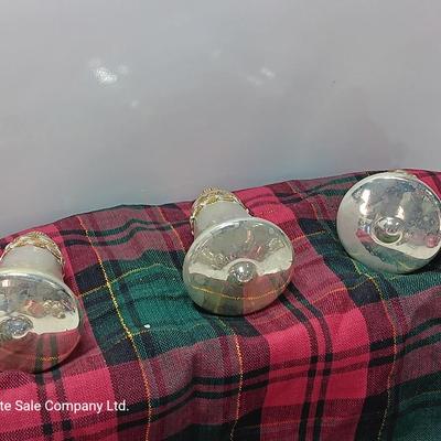Three vintage KREBS bell ornaments