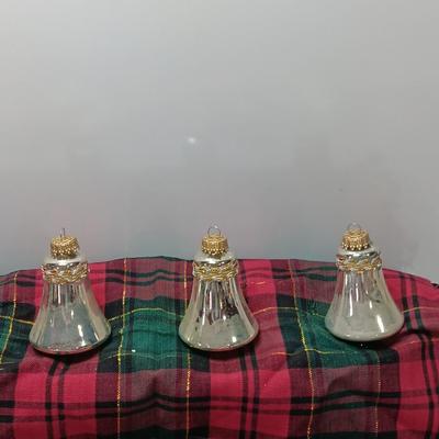 Three vintage KREBS bell ornaments