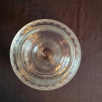 Two Etched Crystal Vases and a Glass Bowl (DR-DW)