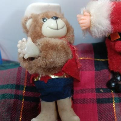 Three plush clip-on Christmas Decorations