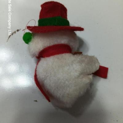 Three plush clip-on Christmas Decorations