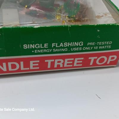 Vintage Christmas Trim single flashing 18 light candle tree topper - OPENED FOR PHOTOS