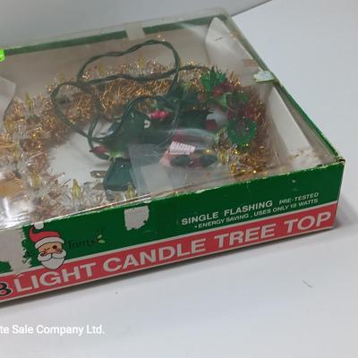 Vintage Christmas Trim single flashing 18 light candle tree topper - OPENED FOR PHOTOS