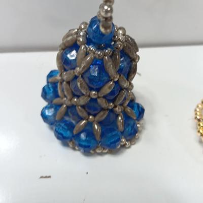 Vintage handmade beaded bell ornaments