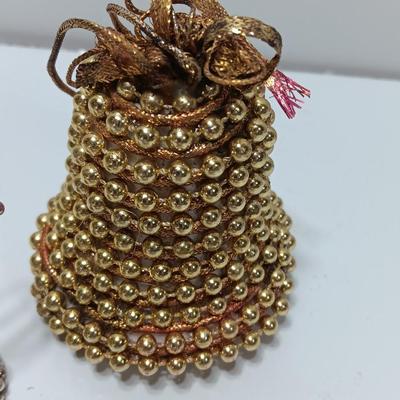 Vintage handmade beaded bell ornaments