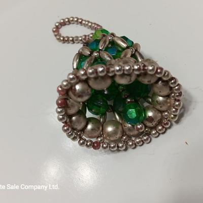 Vintage handmade beaded bell ornaments