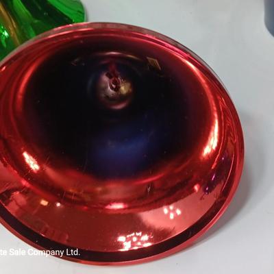 Collection of plastic Colored bells for decorations