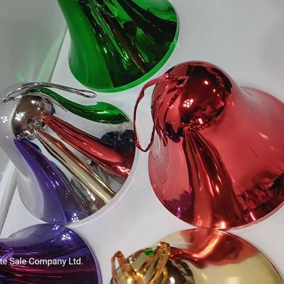 Collection of plastic Colored bells for decorations