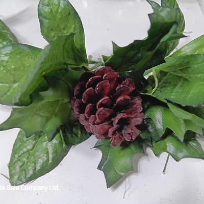 Vintage plastic greenery Christmas pinecones and presents