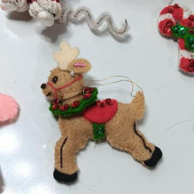 Vintage fabric & felt Tree ornaments HANDMADE