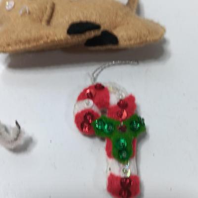 Vintage fabric & felt Tree ornaments HANDMADE
