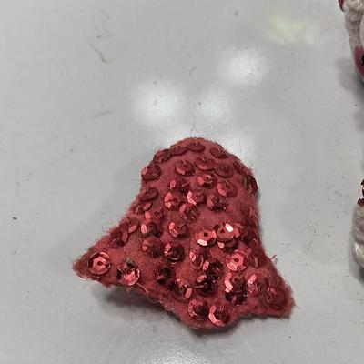 Vintage fabric & felt Tree ornaments HANDMADE