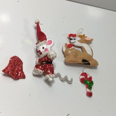 Vintage fabric & felt Tree ornaments HANDMADE