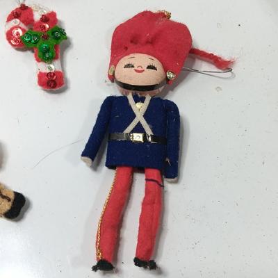 Vintage fabric & felt Tree ornaments HANDMADE