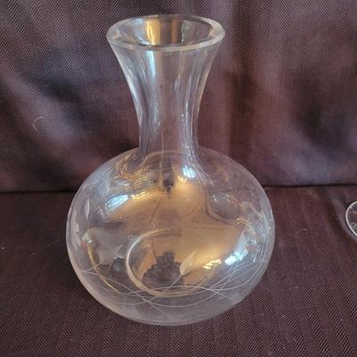 Etched Crystal Glasses and a Decanter (DR-DW)