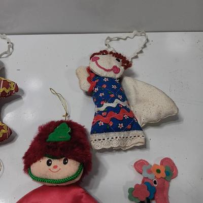 Vintage cloth fabric and felt Christmas Ornaments