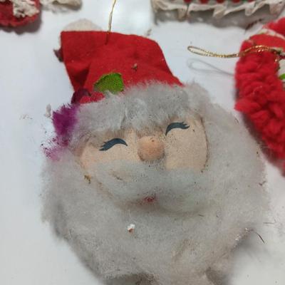 Vintage cloth fabric and felt Christmas Ornaments