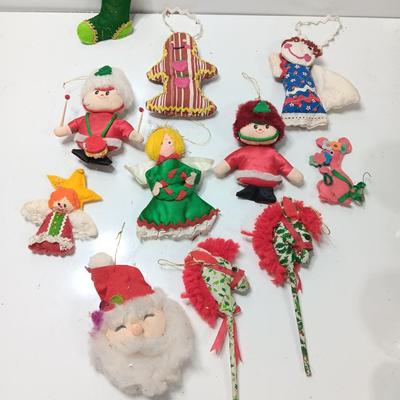 Vintage cloth fabric and felt Christmas Ornaments