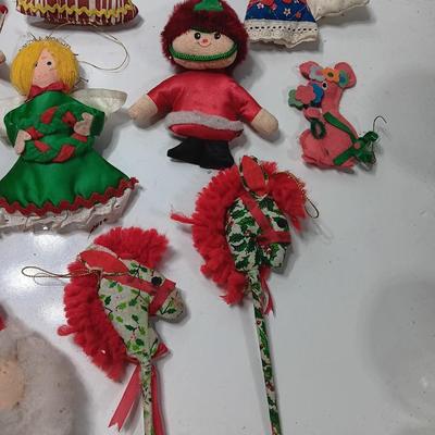 Vintage cloth fabric and felt Christmas Ornaments