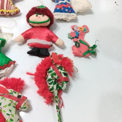 Vintage cloth fabric and felt Christmas Ornaments