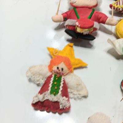 Vintage cloth fabric and felt Christmas Ornaments