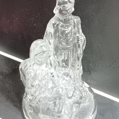Nativity scene items - glass candle holder - vintage ornament - Baby Jesus and a newer ornament too