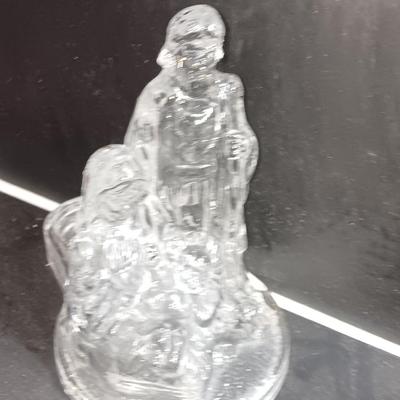 Nativity scene items - glass candle holder - vintage ornament - Baby Jesus and a newer ornament too
