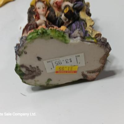 Nativity scene items - glass candle holder - vintage ornament - Baby Jesus and a newer ornament too