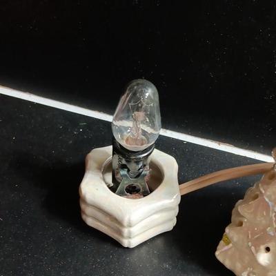 Small Vintage Ceramic Lighted Christmas Tree White 6" with base