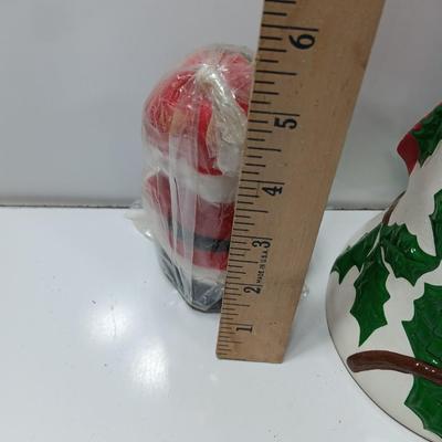 Vintage Ceramic bell Seasons greetings with Interpur wax Santa