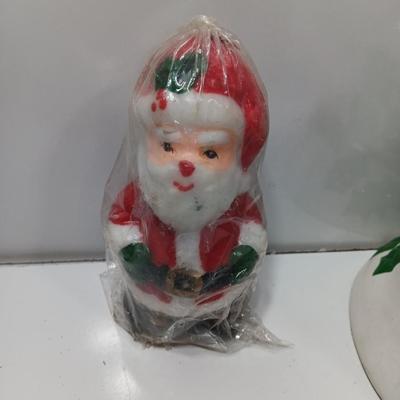Vintage Ceramic bell Seasons greetings with Interpur wax Santa