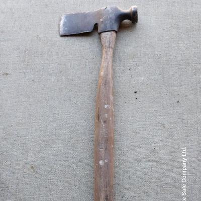 Large Sheers - vintage drill - hatchet- ball ping hammer and a hacksaw