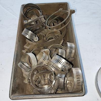 Wide variety of hose clamps in neat metal box