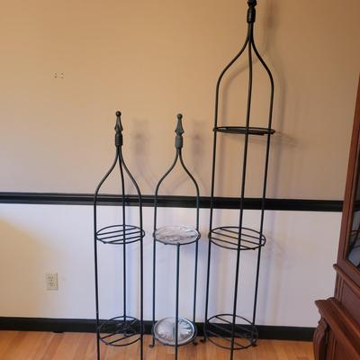 Three Wrought Iron Plant Stands (DR-DW)