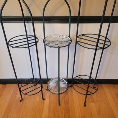 Three Wrought Iron Plant Stands (DR-DW)