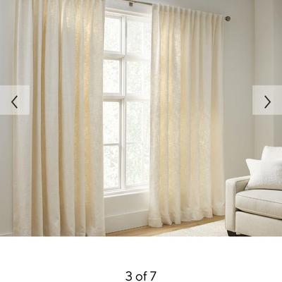 POTTERY BARN ~ â€œFayeâ€ ~ Textured Linen Curtain Panels ~ Sold as a Pair (2)