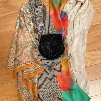 Elegant Evening Scarves, Beaded Purse & Accessories (GB-SS)