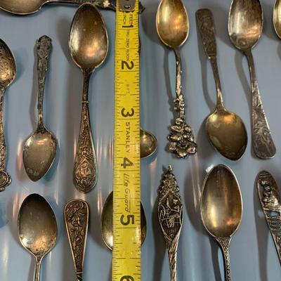 Large Travel Spoon / Miniature Spoon Sterling Silver Lot