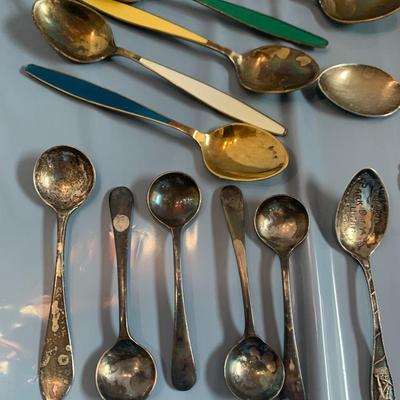 Large Travel Spoon / Miniature Spoon Sterling Silver Lot
