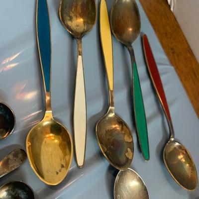 Large Travel Spoon / Miniature Spoon Sterling Silver Lot