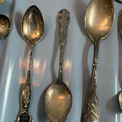Large Travel Spoon / Miniature Spoon Sterling Silver Lot