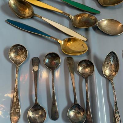 Large Travel Spoon / Miniature Spoon Sterling Silver Lot