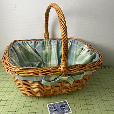 Plaid Linen Lined Basket