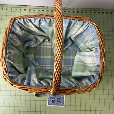 Plaid Linen Lined Basket