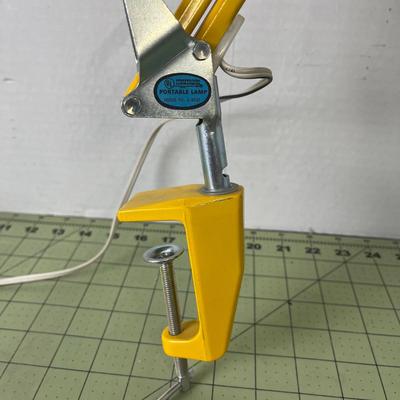 Yellow Portable Clamp Lamp