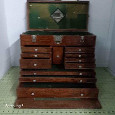 Antique H. Gerstner & Sons Wooden Tool Chest